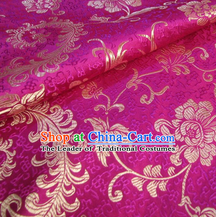 Chinese Traditional Palace Ombre Flowers Pattern Design Hanfu Rosy Brocade Fabric Ancient Costume Tang Suit Cheongsam Material