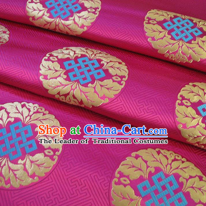Chinese Traditional Palace Pattern Design Hanfu Rosy Brocade Mongolian Robe Fabric Ancient Costume Tang Suit Cheongsam Material