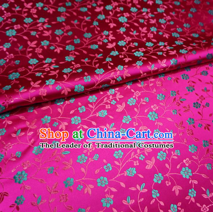 Chinese Traditional Palace Wintersweet Pattern Hanfu Rosy Brocade Fabric Ancient Costume Tang Suit Cheongsam Material