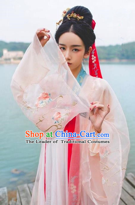 Traditional Chinese Tang Dynasty Imperial Concubine Dress Ancient Palace Lady Hanfu Embroidered Costume for Women