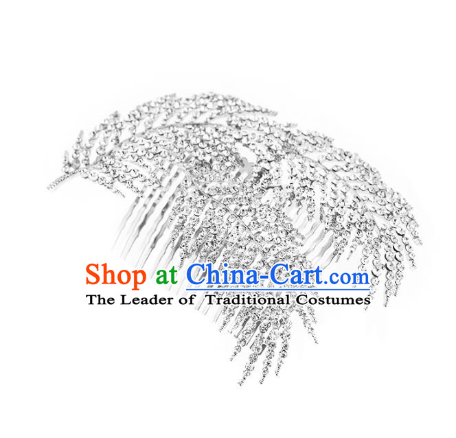 Chinese Traditional Bride Hair Jewelry Accessories Wedding Crystal Hair Comb for Women