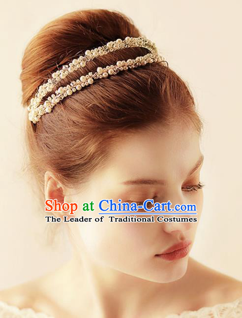 Chinese Traditional Bride Hair Accessories Wedding Pearls Hair Clasp for Women