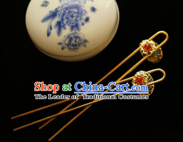 Chinese Traditional Bride Hair Accessories Xiuhe Suit Wedding Cloisonn Hanfu Hairpins for Women