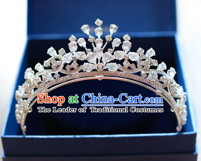 Chinese Traditional Wedding Hair Accessories Baroque Hair Clasp Bride Crystal Royal Crown for Women