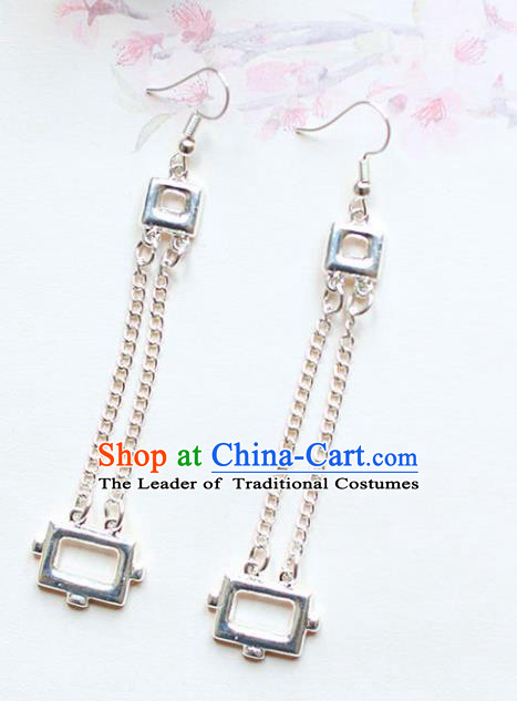 Chinese Traditional Bride Jewelry Accessories Long Tassel Earrings Wedding Eardrop for Women