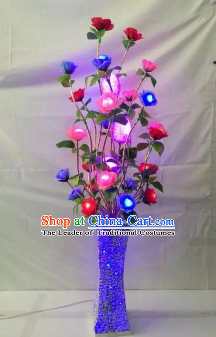 Chinese Traditional Electric LED Flowers Lantern Desk Lamp Home Decoration Lights