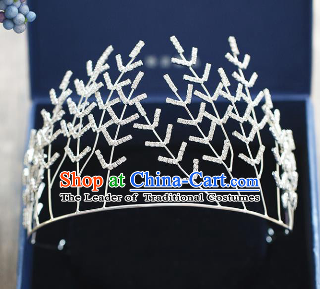 Chinese Traditional Wedding Hair Accessories Baroque Hair Clasp Crystal Royal Crown for Women