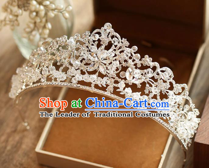 Chinese Traditional Wedding Hair Accessories Baroque Crystal Hair Clasp Bride Royal Crown for Women