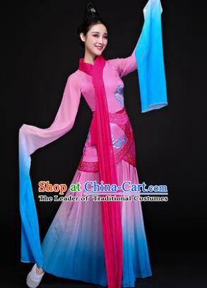 Traditional Chinese Classical Dancing Costume, China Yangko Costume Fairy Dance Hanfu Pink Clothing for Women