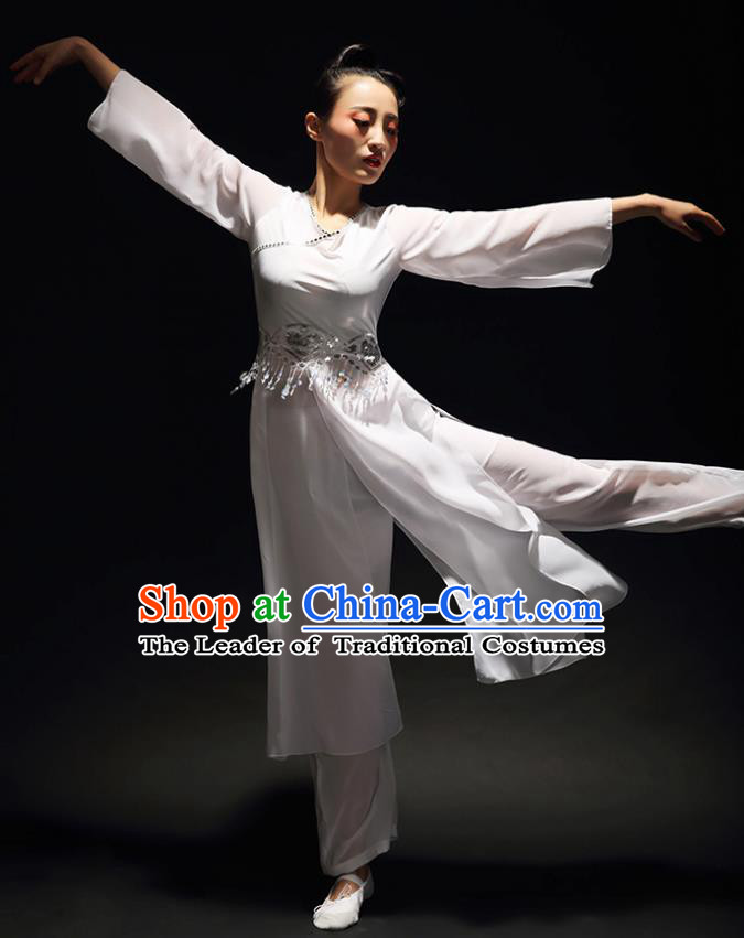 Traditional Chinese Yangge Fan Dancing Costume Modern Dance Dress Clothing