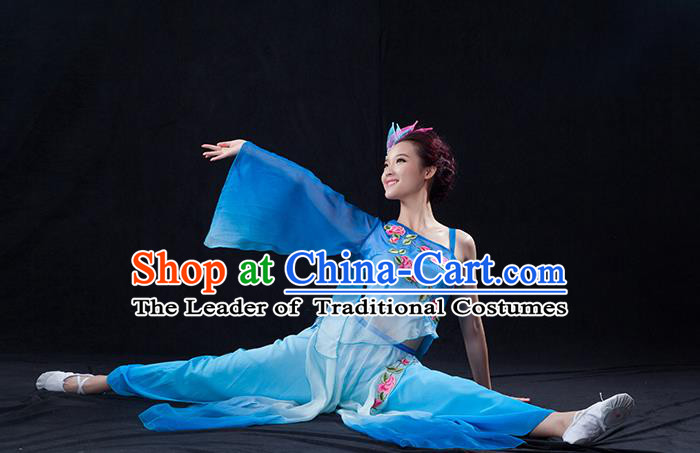 Traditional Chinese Yangge Fan Dancing Costume Modern Dance Dress Clothing