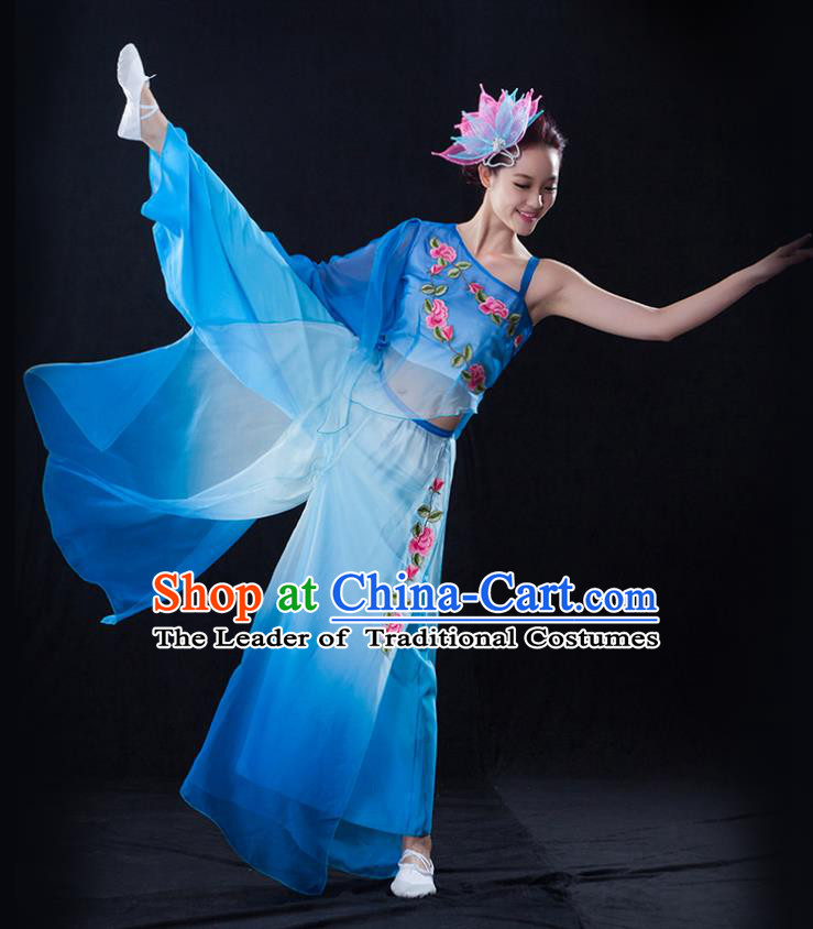 Traditional Chinese Yangge Fan Dancing Costume Modern Dance Dress Clothing