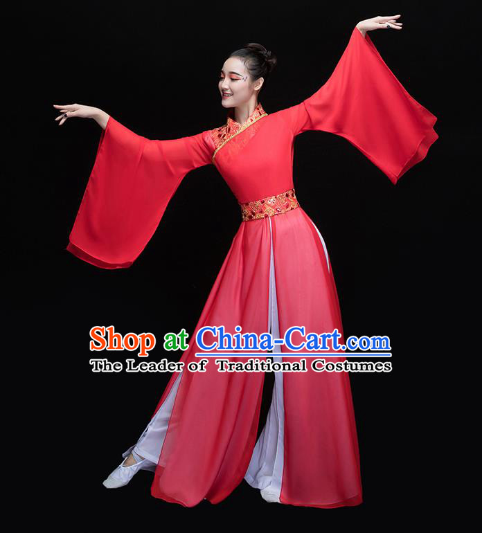 Traditional Chinese Yangge Fan Dancing Costume Modern Dance Dress Clothing