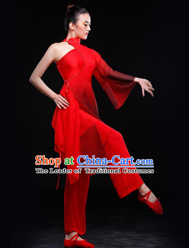 Traditional Chinese Yangge Fan Dancing Costume Modern Dance Dress Clothing
