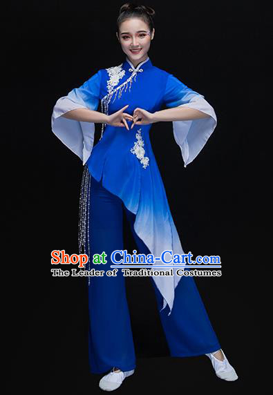 Traditional Chinese Yangge Fan Dancing Costume Modern Dance Dress Clothing