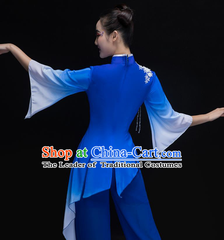 Traditional Chinese Yangge Fan Dancing Costume Modern Dance Dress Clothing