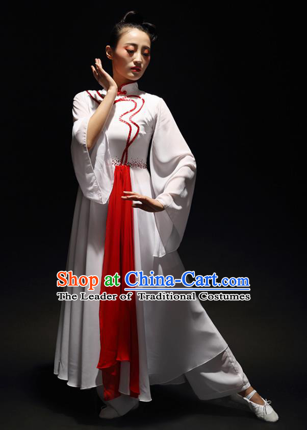 Traditional Chinese Yangge Fan Dancing Costume Modern Dance Dress Clothing