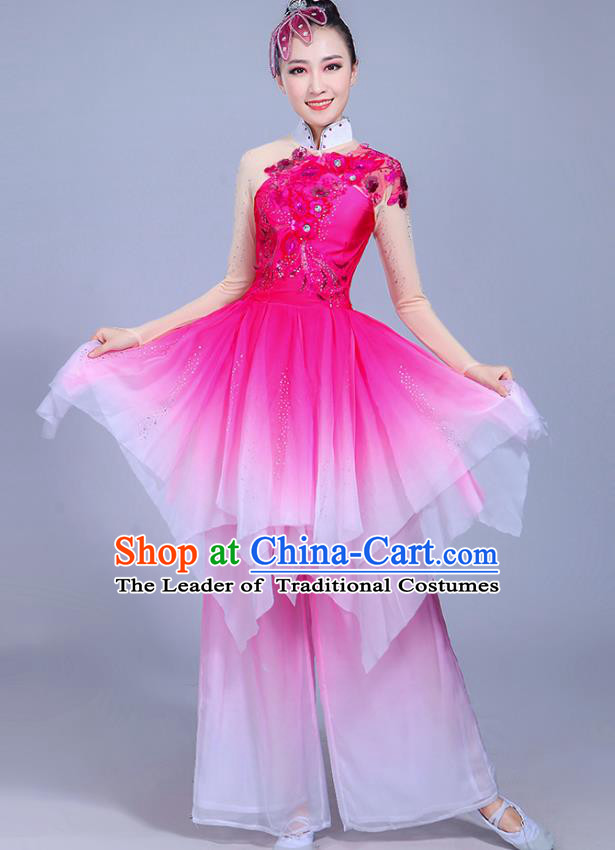 Traditional Chinese Yangge Fan Dancing Costume Classical Dance Modern Dance Dress Clothing