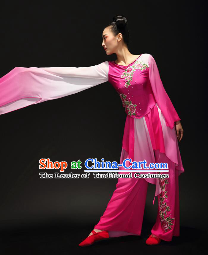 Traditional Chinese Yangge Fan Dancing Costume Modern Dance Dress Clothing