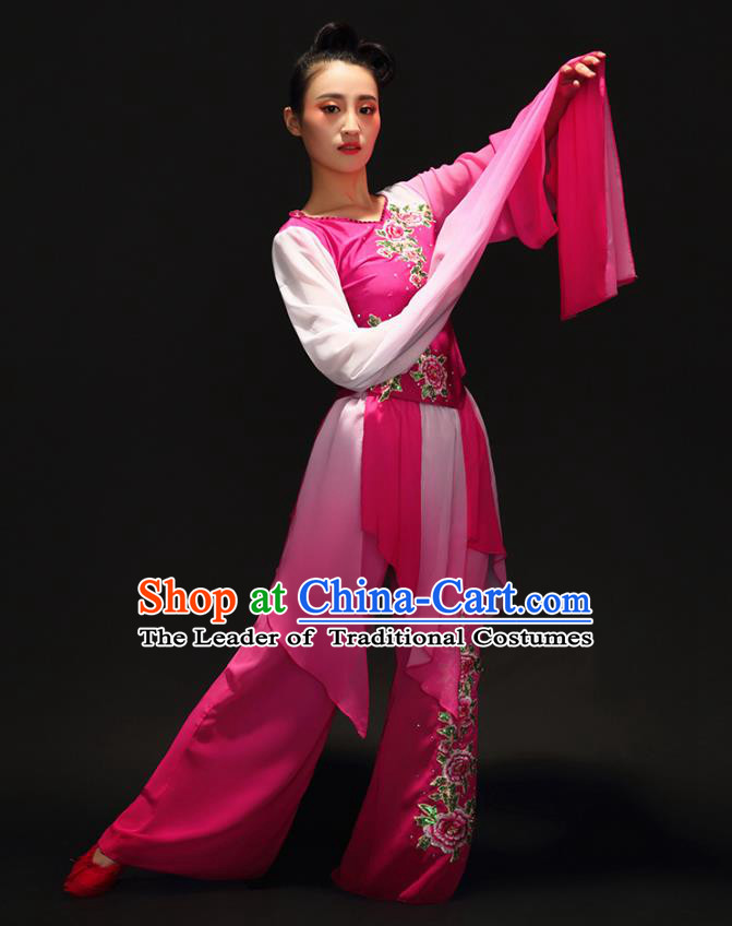 Traditional Chinese Yangge Fan Dancing Costume Modern Dance Dress Clothing