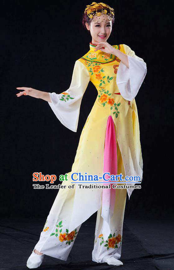 Traditional Chinese Yangge Fan Dancing Costume Modern Dance Dress Clothing