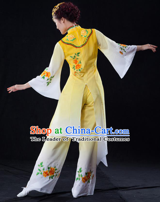 Traditional Chinese Yangge Fan Dancing Costume Modern Dance Dress Clothing