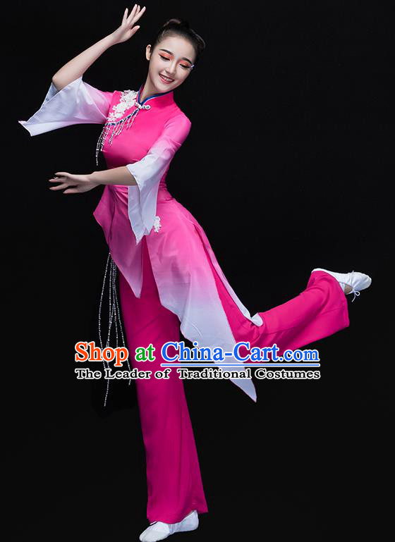 Traditional Chinese Yangge Fan Dancing Costume Modern Dance Dress Clothing