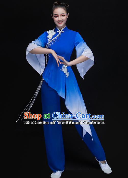 Traditional Chinese Yangge Fan Dancing Costume Modern Dance Dress Clothing
