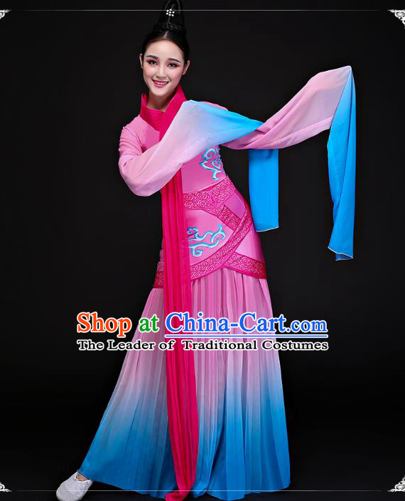 Traditional Chinese Ancient Palace Lady Dance Clothing Classical Water Sleeve Dance Dress Costume for Women