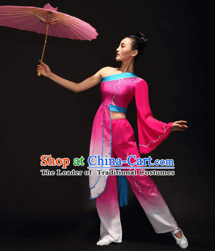 Traditional Chinese Yangge Fan Dancing Costume Modern Dance Dress Clothing