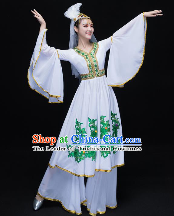 Traditional Chinese Uyghur Nationality Dance Costume, Chinese Uigurian Minority Nationality Dance Dress Clothing for Women