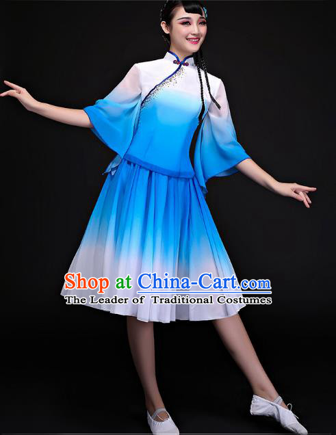 Traditional Chinese Yangge Fan Dancing Costume Modern Dance Dress Clothing