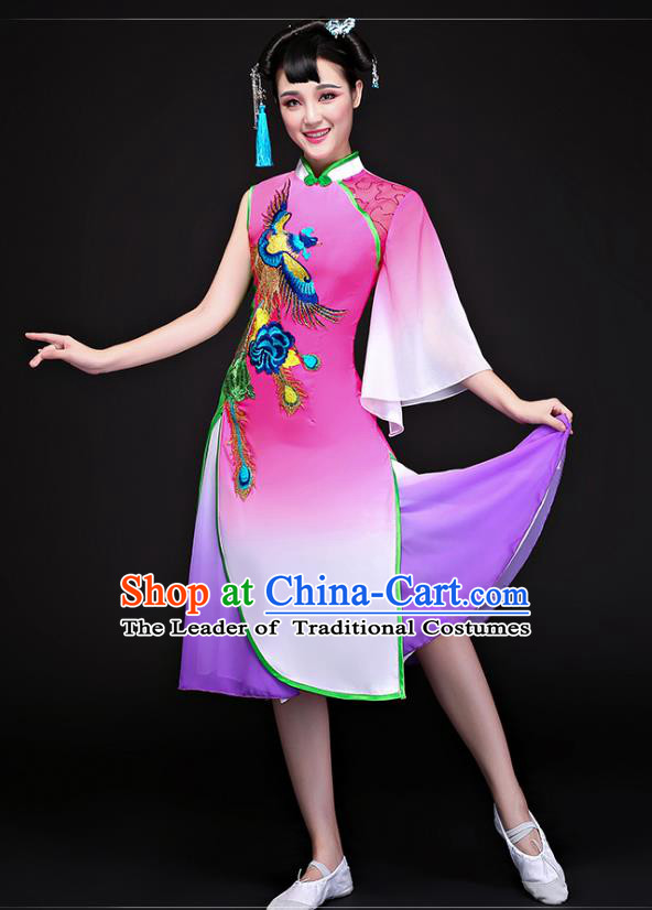 Traditional Chinese Yangge Fan Dancing Costume Modern Dance Dress Clothing