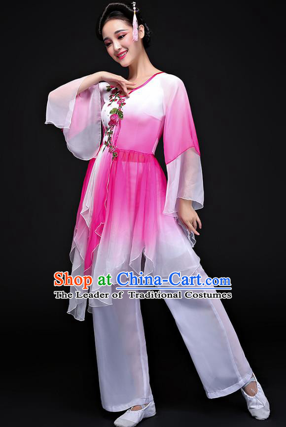 Traditional Chinese Yangge Fan Dancing Costume Modern Dance Dress Clothing