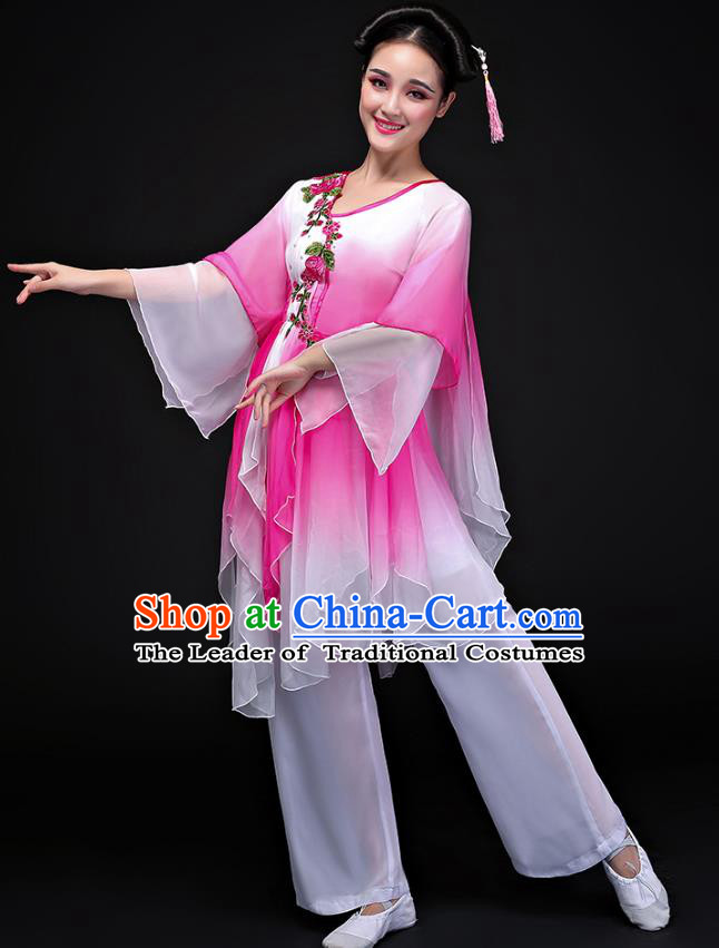 Traditional Chinese Yangge Fan Dancing Costume Modern Dance Dress Clothing