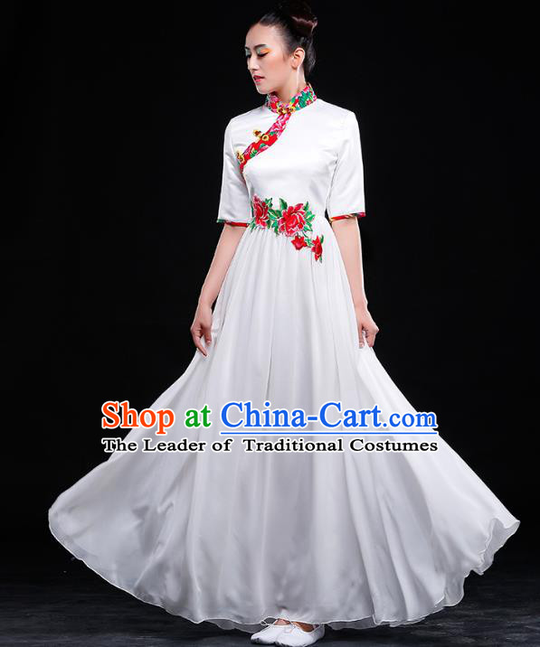 Traditional Chinese Yangge Fan Dancing Costume Modern Dance Dress Clothing