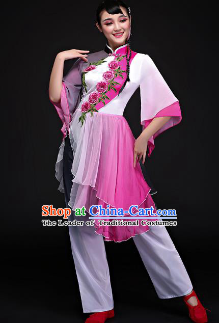 Traditional Chinese Yangge Fan Dancing Costume Modern Dance Dress Clothing