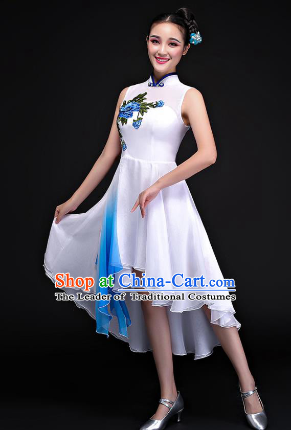 Traditional Chinese Yangge Fan Dancing Costume Modern Dance Dress Clothing