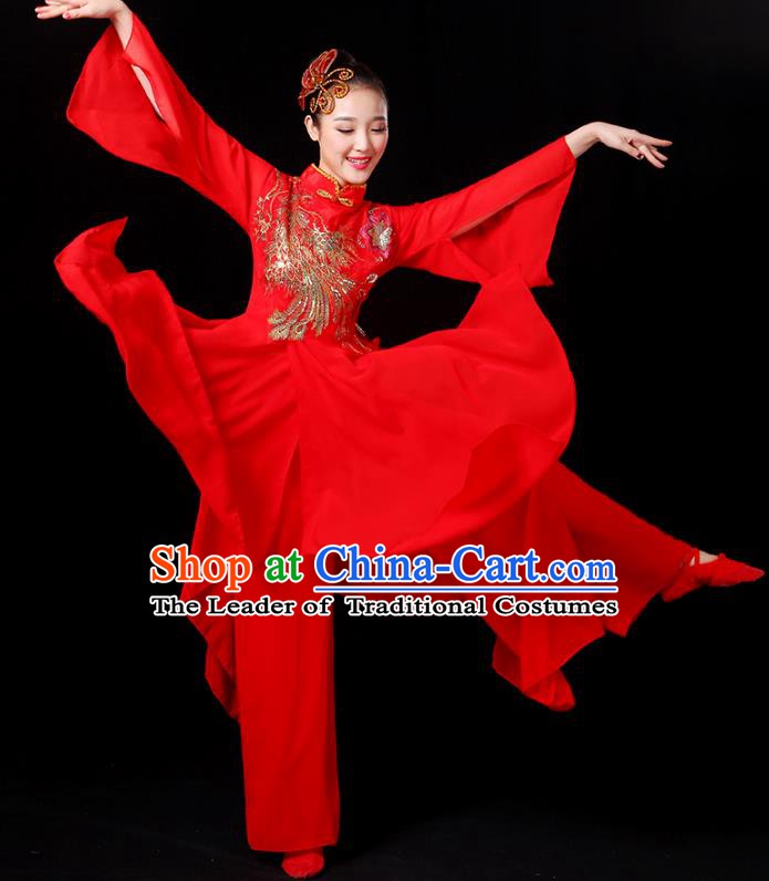 Traditional Chinese Yangge Fan Dancing Costume Classical Dance Modern Dance Dress Clothing