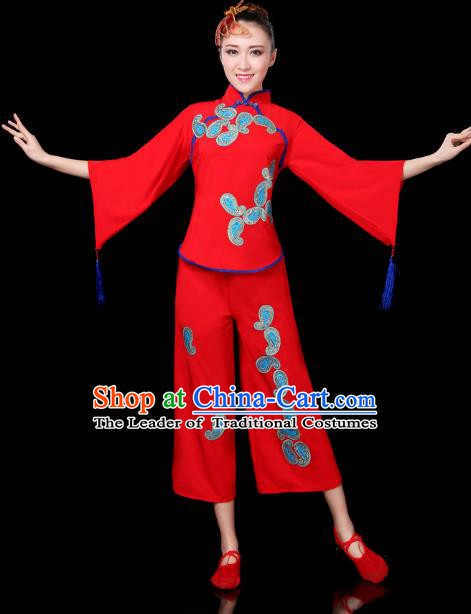 Traditional Chinese Yangge Fan Dancing Costume Classical Dance Modern Dance Dress Clothing