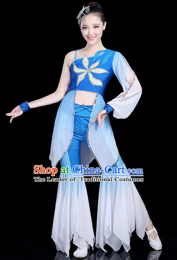 Traditional Chinese Yangge Fan Dancing Costume Classical Dance Modern Dance Dress Clothing