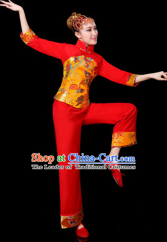 Traditional Chinese Yangge Fan Dancing Costume Classical Dance Modern Dance Dress Clothing