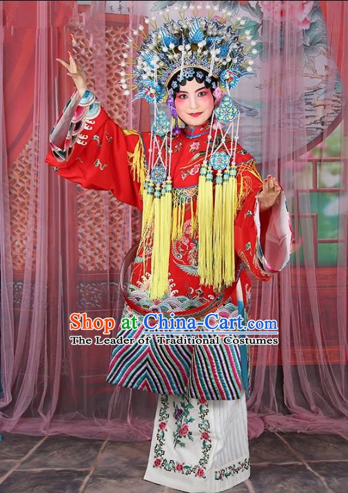 Chinese Beijing Opera Actress Costume Imperial Concubine Embroidered Cape, Traditional China Peking Opera Diva Embroidery Clothing