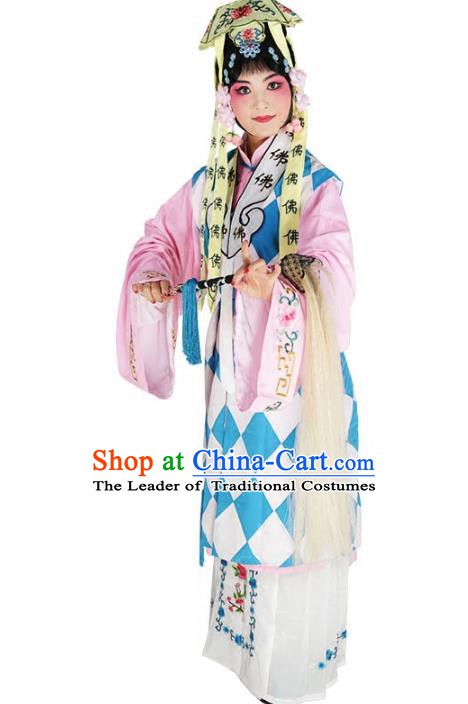 Chinese Beijing Opera Taoist Nun Costume, China Peking Opera Young Lady Embroidery Clothing