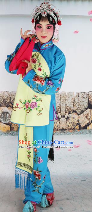 Chinese Beijing Opera Actress Embroidered Costume, China Peking Opera Diva Servant Girl Embroidery Clothing