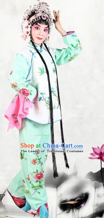 Chinese Beijing Opera Servant Girl Embroidered Costume, China Peking Opera Actress Embroidery Clothing