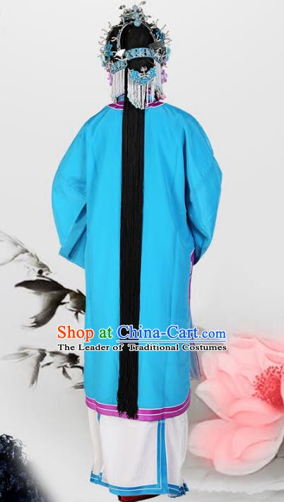 Traditional China Beijing Opera Costume Gifted Scholar Embroidered Robe and Hat Ancient Chinese Peking Opera Embroidery Clothing