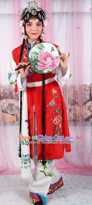 Chinese Beijing Opera Young Lady Embroidered Costume, China Peking Opera Actress Embroidery Clothing