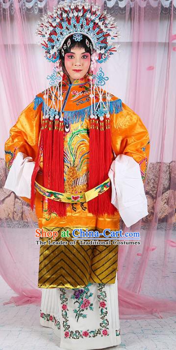 Chinese Beijing Opera Actress Palace Lady Costume Embroidered Robe, China Peking Opera Imperial Concubine Clothing and Phoenix Coronet