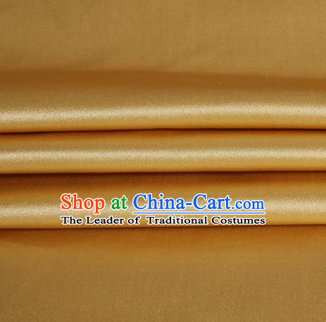 Chinese Traditional Costume Royal Palace Golden Satin Brocade Fabric, Chinese Ancient Clothing Drapery Hanfu Cheongsam Material